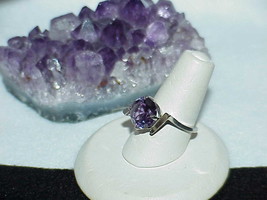 10K White Gold 2.75ct Bolivian Amethyst Ring  3.7Gr Size 6.5 Modernist Vintage - £257.42 GBP