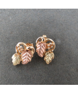 14k 10K Black Hill Gold Earrings Yellow Rose Gold Pierced Grapes 1.68 Gr... - $1,862.86 MXN