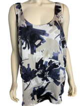 Nic + Zoe Women&#39;s Abstract Floral Sleeveless Blouse Grey/Black/Beige 2X - £19.02 GBP