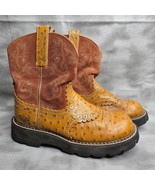 Ariat Fatbaby Saddle Western Boot 14878 Brown Ostrich Leather/Suede Wome... - $47.35 CAD