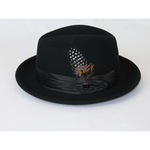Men Bruno Capelo Dress Hat Australian Wool Crushable Fedora Giovani Un100 Black image 3