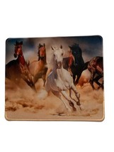 Wild Running Horses Western Computer  Mouse Pad NEW Brown White 7.9 X 9.5 - £8.51 GBP
