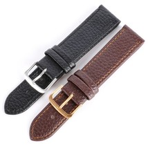 Retro PU Leather Watch Strap Band Metal Buckle Black &amp; Brown 16MM to 22 MM W/Gra - £5.52 GBP