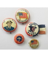 5 Vintage Patriotic Military Veteran Pinback Buttons - €30,02 EUR