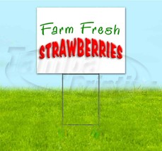 Farm Fresh Strawberries 18x24 Yard Sign Corrugated Plastic Bandit Lawn Produce - £21.29 GBP+