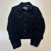Levi’s Girls Trucker Jacket Size Small Black Kids Denim  - $9.49