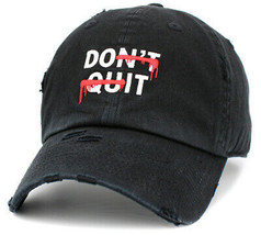 Don&#39;t Quit / Do It  Vintage Adjustable Black Distressed Hat by KB Ethos - £14.41 GBP