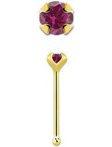 14k Yellow Gold Prong Setting Ruby Stone Nose Bone Piercing Stud - $18.99