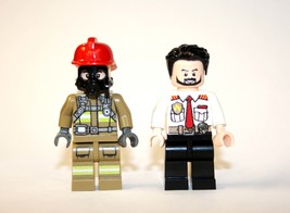 Building Toy Fire Fighter and Fire Captain fireman set F Minifigure Gift Christm - £10.95 GBP