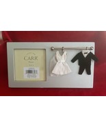 Carr Wedding Frame 7.5 x 4&quot; Photo 3 x 3&quot; w Bride &amp; Groom Outfits on a Bar - €12,76 EUR