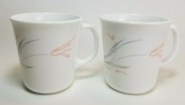 Corning Corelle Floral Wisp Desert Rose Mugs Cups Set of 2 Vintage - £6.93 GBP