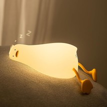 Lying Flat Duck Night Light, Cute Silicone Light Up Duck, 3 Level Dimmable Nurse - £25.57 GBP