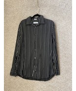 Calvin Klein Men’s Black Stripe Long Sleeve Button Up Dress Shirt Size M... - $21.99