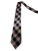 Banana Republic Men&#39;s Black Pink Plaid Silk Neck Tie  - £11.17 GBP