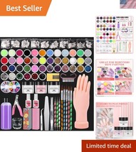 Beginner-Friendly Acrylic Nail Kit with Realistic Practice Hand and Gel ... - $49.50