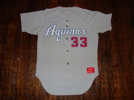 Vintage 80&#39;s Aquinas Rawlings Authentic Game Worn Baseball Jersey 46 - £74.89 GBP