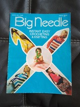 Vtg Big Needle Instant Easy Crocheting &amp; Knitting Book No 17580 C J Bates USA - £9.68 GBP