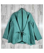 Lafayette 148 Womens Kimono Cardigan Jacket Tie Front Pockets Green Size... - £24.54 GBP