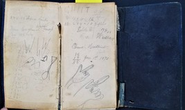 1870 Antique Diary Franklin Hulburt Hamlin Oh Folk Art Sketches Hand Deer - £98.88 GBP
