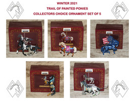 TRAIL OF PAINTED PONIES~Collectors Choice 2021~Set of 5 ornaments~2.6&quot; t... - £84.01 GBP