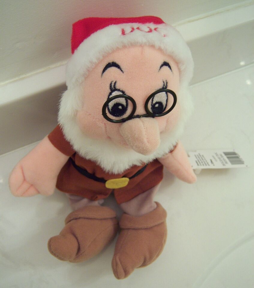 Primary image for DISNEY "DOC" FROM SNOW WHITE & SEVEN DWARFS HOLIDAY BEAN BAG PLUSH -11"-RARE