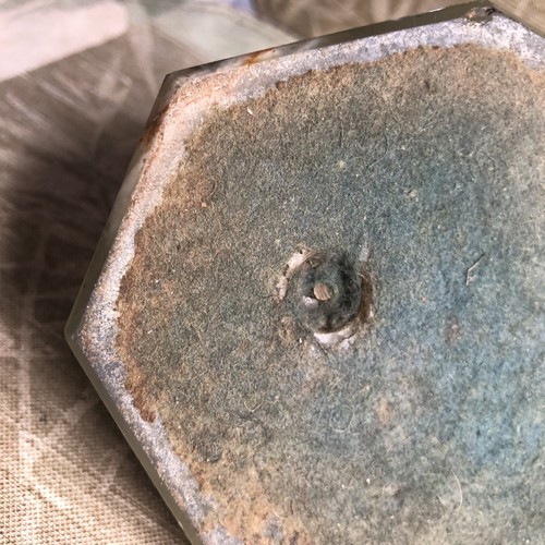 Green Onyx Marble Bronze Dog Desk Tray Trinket Dish Bowl Item image 12