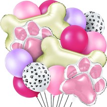 46 Pieces Dog Themed Balloons Decoration Include 3 Bone Foil Balloons 3 Dog Paw  - £15.70 GBP