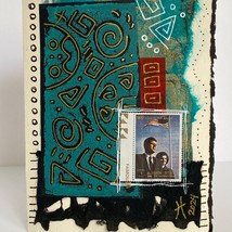 Collage Art Handmade Original Blank Greeting Card and Envelope Frame Ready - £11.95 GBP