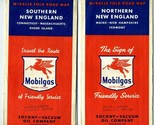 Socony Mobil Oil Co Miracle Fold Maps of Southern &amp;  Northern New Englan... - $15.88