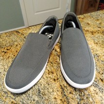 Cuater Travis Mathew Phenom Gray Canvas Casual Slip On Shoes 4MT113 Mens Size 13 - £42.81 GBP