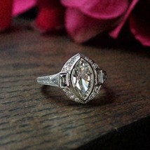 1.75 Ct Marquise Cut Moissanite 925 Sterling Silver Vintage Ring For Women - £120.61 GBP