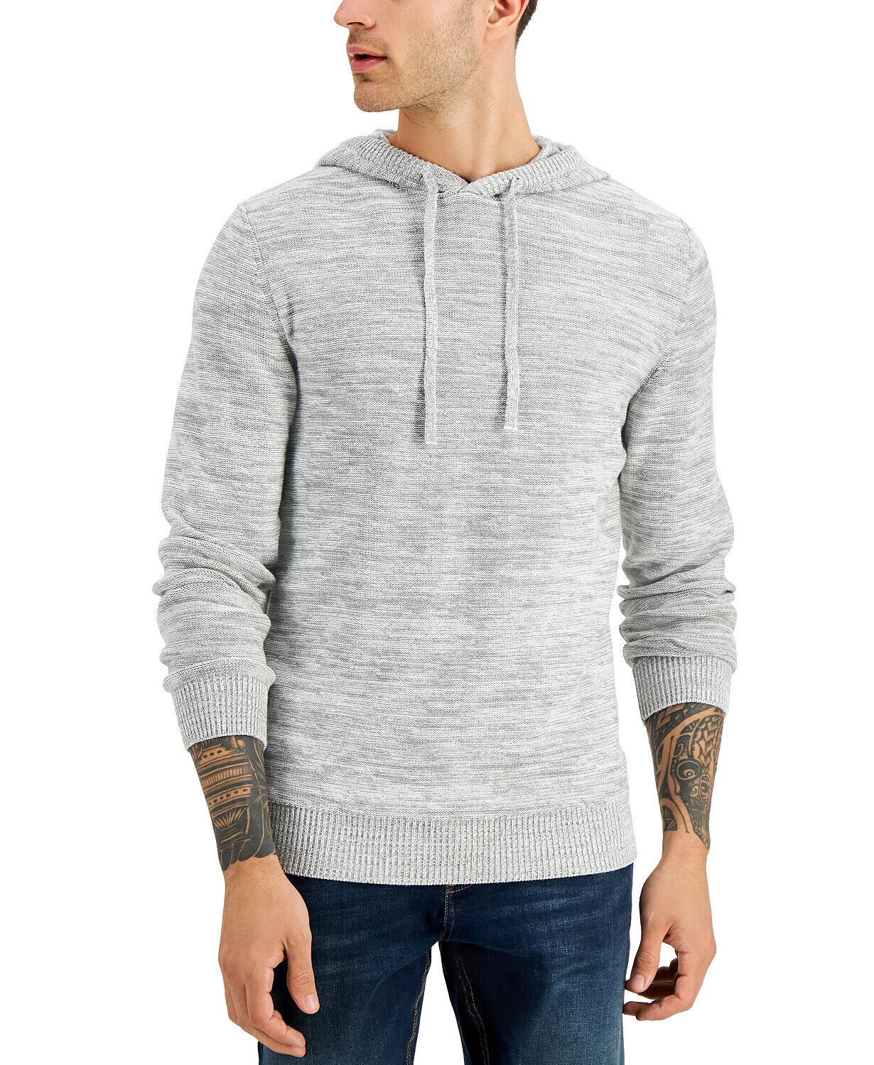 Primary image for Sun + Stone Men's Marled Hooded Sweater in Slate Heather-XL