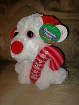Caltoy Christmas Puppy Plush 9&quot; NWT Ho Ho Ho Candy Cane Xmas Stuffed Ani... - £13.23 GBP