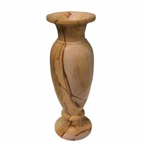 Brown Teakwood Marble 12” x 4.5” Vase Cream And Coffee Veins LRG - $184.06