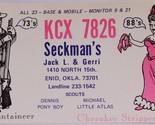 Vintage CB Ham radio Amateur Card KCX 7826 Enid Oklahoma - $4.94