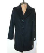 New NWT Womens 8 Black Calvin Klein Cashmere Wool Blend Coat Jacket Clas... - £306.87 GBP