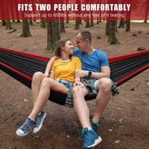 Kinfayv Camping Hammock With Net And Rain Fly - Travel Double Hammock With, Red - £54.89 GBP