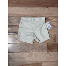 Izod Unisex Baby Toddler 12M Khaki Shorts Beige Elastic Waist 100% Cotto... - $12.19