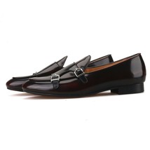 Merlutti Brown Leather Double-Monk Belgian Loafer - £147.05 GBP+