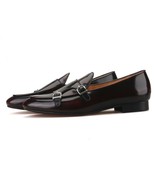 Merlutti Brown Leather Double-Monk Belgian Loafer - £149.05 GBP+