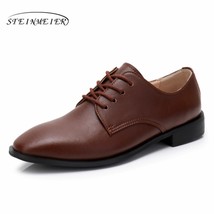 Genuine leather women tassel vintage flats casual shoes handmade oxford shoes fo - £65.08 GBP