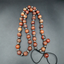 Rare Tibetan Agate Carnelian Beads Necklace - £62.22 GBP