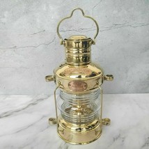 Antique Brass Finish Anchor Oil Lamp Maritime Ship Lantern Lamp For Home Decor - £101.96 GBP