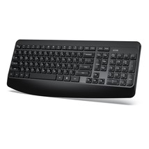 Ergonomic Wireless Keyboard, Full Size 2.4Ghz Wireless Keyboard With Palm Rest F - £25.16 GBP