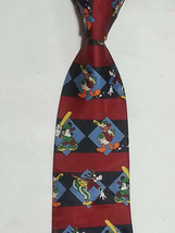 Mickey Unlimited Men Dress Tie Red Polyester 3.75&quot; W 60&quot; L  - £9.35 GBP