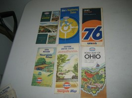 11 Vintage Road Maps Lot Gulf Union 76 Sohio  1950s-60s-70s - £38.69 GBP