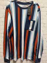 Original Use Mens Striped Long Sleeve T-Shirt Pocket Gold Stripe Medium New - £4.63 GBP