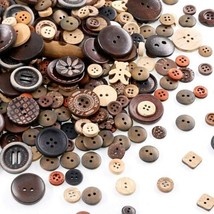 100 Resin Buttons Colorful Browns Jewelry Making Sewing Supplies Assorte... - $11.88