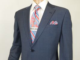 Men Suit BERLUSCONI Turkey 100% Soft Italian Wool Super 180's #Ber27 Navy Blue image 5