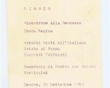 Hotel Savoia Majestic Dinner Menu Genova Italy Genoa 1969 - $17.82